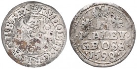 COINS MINTED IN BOHEMIA DURING THE REIGN OF RUDOLF II (1576 - 1612)&nbsp;
Small groschen, 1598, 0,8g, Jáchymov. Hal. 406&nbsp;

VF | VF