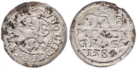 COINS MINTED IN BOHEMIA DURING THE REIGN OF RUDOLF II (1576 - 1612)&nbsp;
Small groschen, 1584, 0,82g, České Budějovice. Hal. 457&nbsp;

VF | VF