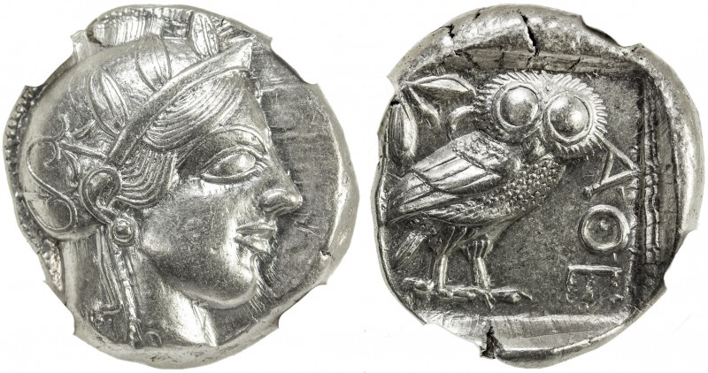 ATHENS (ATTICA): 440-404 BC, AR tetradrachm, S-2526, helmeted bust of Athena rig...