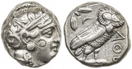 ATHENS (ATTICA): ca. 393-300 BC, AR tetradrachm (17.21g), S-2537, helmeted bust of Athena right // owl standing right with head facing, olive spray an...
