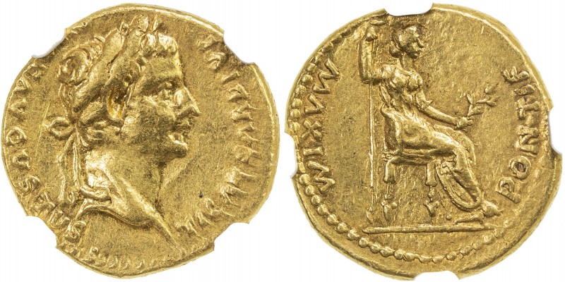 ROMAN EMPIRE: Tiberius, 14-37 AD, AV aureus (7.69g), Lugdunum, RIC-29, BMCRE-46,...