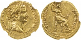 ROMAN EMPIRE: Tiberius, 14-37 AD, AV aureus (7.69g), Lugdunum, RIC-29, BMCRE-46, laureate bust of Tiberius right, TI CAESAR DIVI - AVG F AVGVSTVS // L...