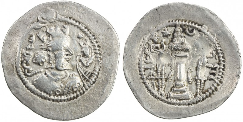 SASANIAN KINGDOM: Zamasp, 497-499, AR drachm (3.94g), LYW (Riv-Ardashir), year 3...