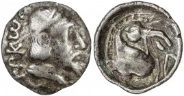 BUKHARA: "Hyrkod", ca. 1st century BC to 2nd AD, AR hemidrachm (1.52g), ca 1st century AD, Senior-A11.3, cf. Zeno-217271, bust right, with wispy beard...