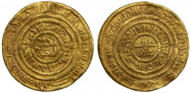 FATIMID: al-Âmir al-Mansur, 1101-1130, AV dinar (4.16g), Misr, AH506, A-729, Nicol-2525, slightly wavy surfaces, VF.

Estimate: USD 220 - 280