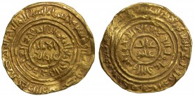 FATIMID: al-'Adid, 1160-1171, AV dinar (4.51g), Misr, AH558, A-744.1, Nicol-2693, crinkled, bold strike, full date, VF, R. 

Estimate: USD 280 - 350