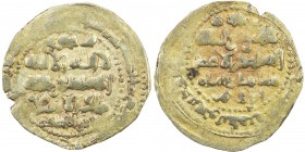 GHAZNAVID: Ibrahim, 1059-1099, AV dinar (4.43g) (Ghazna), AH491, A-1637.3, with the additional title Shahanshah, citing the caliph al-Mustazhir (AH487...