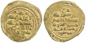 GHAZNAVID: Mas'ud III, 1099-1115, AV dinar (4.85g), Ghazna, AH(492), A-1647, with titles sanâ al-milla malik al-islam zahir al-imam, very clear mint n...