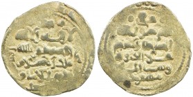 GHAZNAVID: Mas'ud III, 1099-1115, AV dinar (5.26g) (Ghazna), AH(492), A-1647, with titles sanâ al-milla malik al-islam zahir al-imam and majd al-ayyâm...