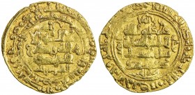 GREAT SELJUQ: Tughril Beg, 1038-1063, AV dinar (4.27g), Aydhaj, AH447, A-1665, very rare mint, VF, RR. Aydhaj was the medieval capital of Greater Lori...