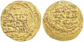 GREAT SELJUQ: Sanjar, 1118-1157, AV dinar (3.25g) (Nishapur), AH513, A-1686, fine gold, mint almost certainly Nishapur, by style; citing the caliph al...