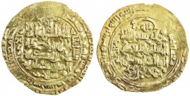 SELJUQ OF WESTERN IRAN: Mahmud II, 1118-1131, AV dinar (3.14g), Tustar, AH524, A-1688, very rare mint for the Seljuqs, citing the Great Seljuq Sanjar ...