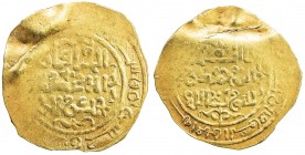 GREAT MONGOLS: Chingiz Khan, 1206-1227, AV dinar (3.56g), MM, AH62x, A-1964, obverse legend includes his name, al-khaqan / al-a'zam / chingiz khan, wi...