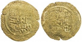 GREAT MONGOLS: Anonymous, ca. 1220s-1230s, AV dinar (4.44g), Bukhara, ND, A-B1967, totally anonymous, early style, possibly struck before the death of...