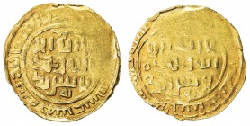 GREAT MONGOLS: temp. Ögedei, 1227-1241, AV dinar (3.04g), Samarqand, AH(6)25, A-O3738, totally anonymous, as type A-B1967 (kalima both sides), mint na...