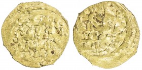 GREAT MONGOLS: Anonymous, ca. 1230s-1240s, AV dinar (2.72g), NM, ND, A-A1967, kalima obverse with the caliph al-Nasir named below, caliph's name & tit...