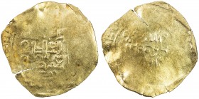 GREAT MONGOLS: Möngke, 1251-1260, AV broad dinar (5.15g), Dihistan, ND, A-V1977, obverse text möngkâ qa'an / al-'adil / al-a'zam, mint both below obve...