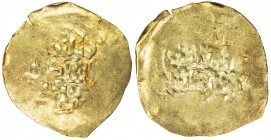 GREAT MONGOLS: Möngke, 1251-1260, AV broad dinar (4.23g), NM, ND, A-V1977, obverse text möngkâ qan / al-'adil / al-a'zam, kalima reverse, style of Ast...