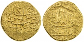SAFAVID: 'Abbas I, 1588-1629, AV 2 mithqal (9.11g), Simnan, ND, A-2626, very rare mint for Safavid gold, struck from worn dies, VF to EF, RR, ex Dabes...