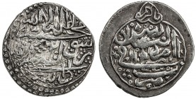 ZAND: Karim Khan, 1753-1779, AR abbasi (4.71g), al-Basra Umm al-Bilad, AH1190, A-2801, type D, VF, RR. 

Estimate: USD 120 - 150