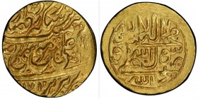 QAJAR: Muhammad Hasan Khan, 1750-1759, AV ¼ mohur (2.75g), Tabriz, AH1171, A-2826, KM-505, lustrous bold strike, PCGS graded AU58, ex Dabestani Collec...