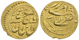 QAJAR: Nasir al-Din Shah, 1848-1896, AV toman (3.45g), Rasht, AH1280, A-2921, KM-853.8, with mint epithet dar al-marz, bold strike, EF to About Unc, e...