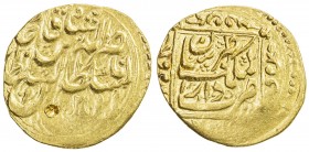 QAJAR: Nasir al-Din Shah, 1848-1896, AV toman (3.45g), Tabaristan, AH(1)280, A-2921, KM-853.10, one testmark, EF to About Unc, ex Dabestani Collection...