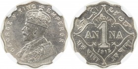 BRITISH INDIA: George V, 1910-1936, 1 anna, 1913(b), KM-513, NGC graded MS62.

Estimate: USD 75 - 100