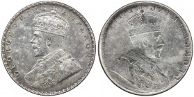 BRITISH INDIA: George V, 1910-1936, AR rupee, ND (1912-36), KM-524, obverse mirror brockage error, lightly cleaned, VF to EF. Known as a "lakhi" error...