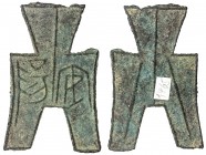 WARRING STATES: State of Zhao, 350-250 BC, AE spade money (5.41g), H-3.183, flat-handle square-foot spade money, an yang in archaic script, a lovely e...