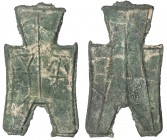 WARRING STATES: State of Liang/Zhao, 350-250 BC, AE spade money (4.15g), H-3.361, flat-handle square-foot spade money, ping yang in archaic script, VF...