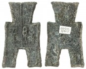 WARRING STATES: State of Yan, 350-250 BC, AE spade money (5.77g), H-3.401, flat-handle square-foot spade money, xiang ping in archaic script, Fine.
...