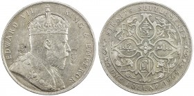 CHOPMARKED COINS: STRAITS SETTLEMENTS: Edward VII, 1901-1910, AR dollar, 1909, KM-26, with two inverted rectangular chopmarks reading yong jin feng, V...