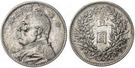 CHINA: Republic, AR dollar, year 3 (1914), Y-329, L&M-63, Yuan Shi Kai in military uniform, cleaned, EF.

Estimate: USD 75 - 100