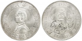 CHINA: Republic, AR dollar, ND (1927), Y-318a.1, L&M-49, 6-pointed stars, small flan flaw at 12:00 of obverse, slight reverse residue, pleasing light ...