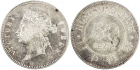 HONG KONG: Victoria, 1842-1901, AR 50 cents, 1893, KM-9, VF to EF.

Estimate: USD 150 - 250