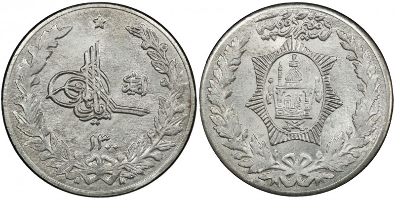 AFGHANISTAN: Amanullah, 1919-1929, AR 2½ rupees, [Kabul], SH1300, KM-878, superb...