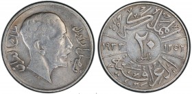 IRAQ: Faisal I, 1921-1933, AR 20 fils, 1933/AH"1252", KM-99, engraver error date for AH1352, PCGS graded AU55, R. 

Estimate: USD 500 - 700