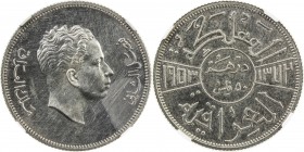 IRAQ: Faisal II, 1939-1958, AR 50 fils, 1953/AH1372, KM-115, brilliant luster, mintage of 200, NGC graded Proof 60, R. 

Estimate: USD 100 - 150