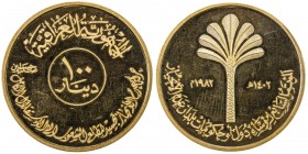 IRAQ: Republic, AV 100 dinars, 1982/AH1402, KM-158, Schön-76, Non-aligned Nations Conference in Baghdad, surface hairlines as usual, Proof.

Estimat...