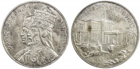 ETHIOPIA: Haile Selassie I, 1930-1974, AR medal (29.25g), EE1948 (1955), Gill-S35, 40mm silver medal for the 25th Jubilee Celebration, conjoined busts...