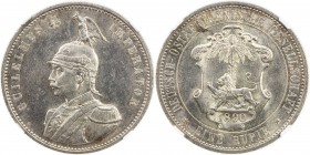 GERMAN EAST AFRICA: Wilhelm II, 1888-1918, AR rupie, 1890, KM-2, J-713, strong luster, NGC graded MS63.

Estimate: USD 120 - 180