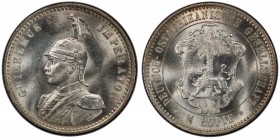 GERMAN EAST AFRICA: Wilhelm II, 1888-1918, AR ¼ rupie, 1891, KM-3, J-711, splendid lustrous surface, PCGS graded MS64.

Estimate: USD 140 - 180