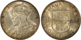 MAURITIUS: George V, 1910-1936, AR rupee, 1934, KM-17, shimmering luster with hint of iridescence, PCGS graded MS64.

Estimate: USD 250 - 300