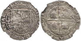 BOLIVIA: Felipe II, 1556-1598, AR cob 2 reales (6.71g), Potosí, Calico-492, assayer L, struck 1576-78 in the style of Lima, NGC graded VF30, R. 

Es...