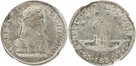 BOLIVIA: Republic, AR 2 soles, 1830-PTS, KM-95a, assayer initials JL, lustrous example with sharp details, NGC graded MS62.

Estimate: USD 120 - 160