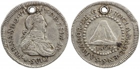 EL SALVADOR: Fernando VII, 1808-1821, AR medal (3.25g), 1808, Medina-378, Grove-F179; Fonrobert-7464, 20mm silver proclamation medal of the Accession ...