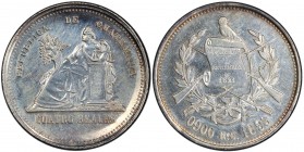 GUATEMALA: Republic, AR 4 reales, 1893, KM-150, assayer RG, large letters, cleaned, PCGS graded About Unc details.

Estimate: USD 270 - 320