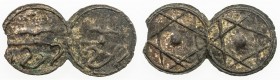 ALAWI SHARIF: 'Abd al-Rahman, 1822-1859, AE fals (7.35g), NM, AH1272, A-647, pair of two cast fulus still attached and never separated, with some orig...