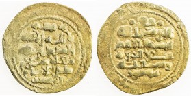 GHAZNAVID: Mas'ud III, 1099-1115, AV dinar (5.46g), Ghazna, AH492, A-1647, first series, always dated 492, with titles sanâ al-milla malik al-islam za...